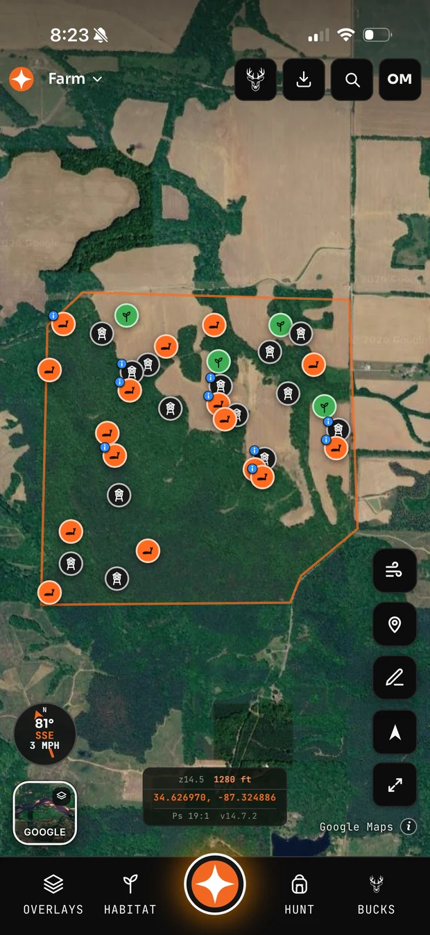 A hunting property mapped in Contors