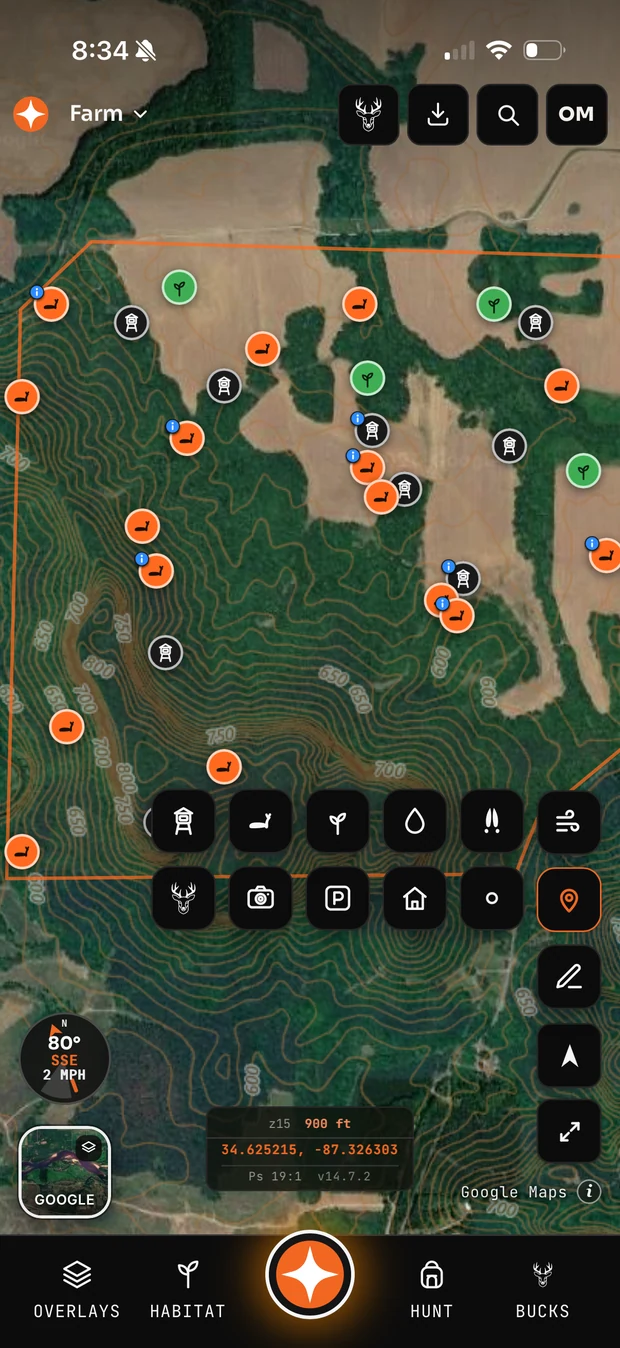 Dropping a marker on the Contors map