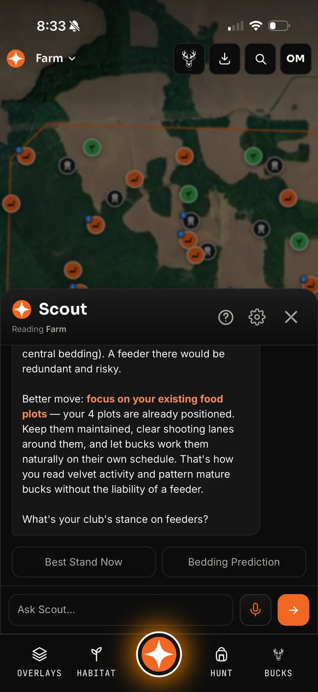 Scout answering a property-specific question inside Contors